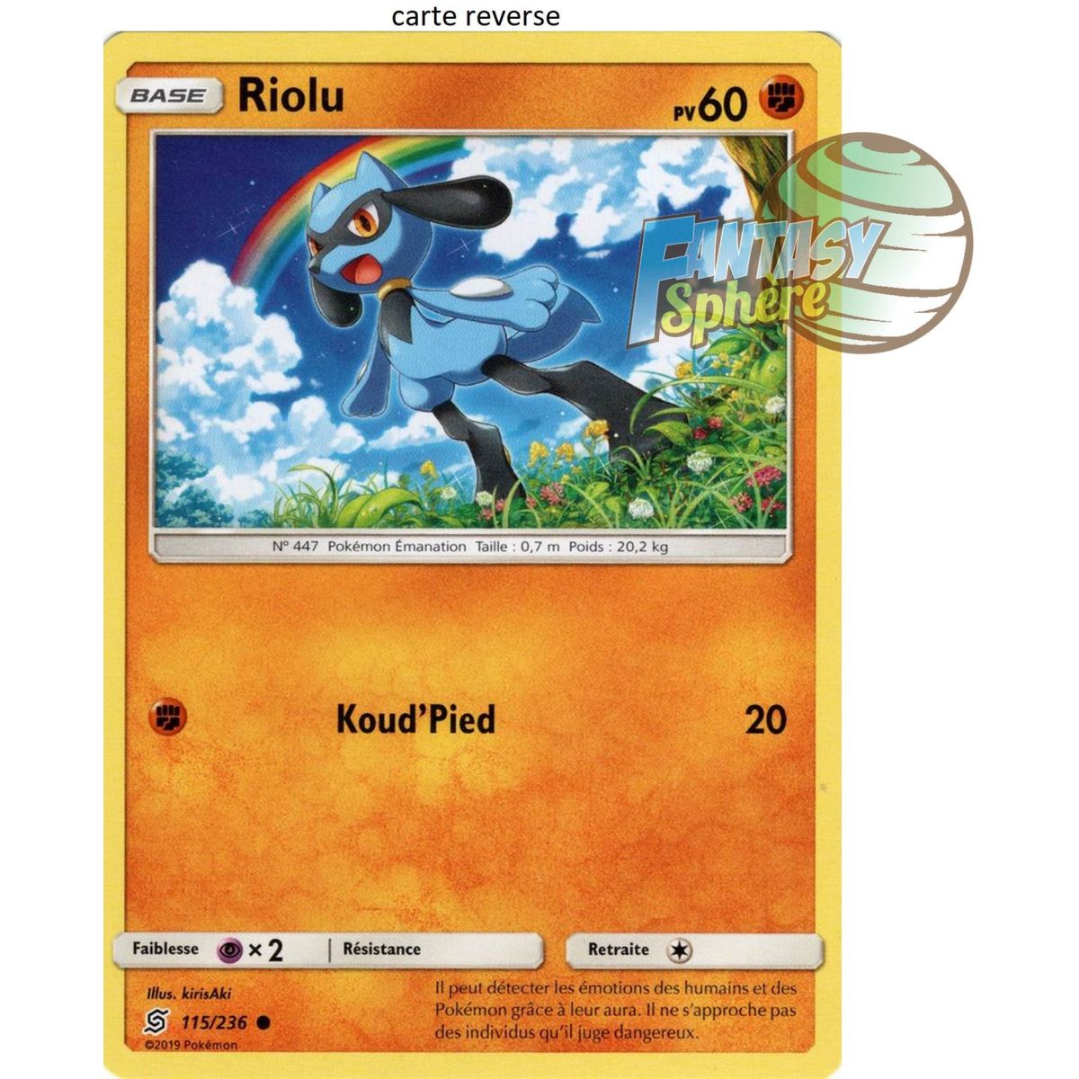 Item Riolu - Reverse 115/236 - Soleil et Lune 11 Harmonie des Esprits