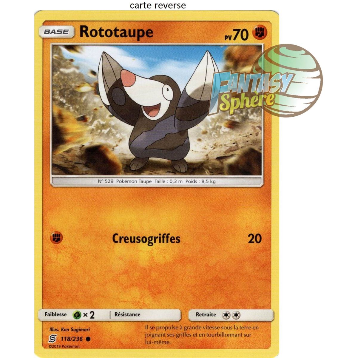 Item Rototaupe - Reverse 118/236 - Soleil et Lune 11 Harmonie des Esprits