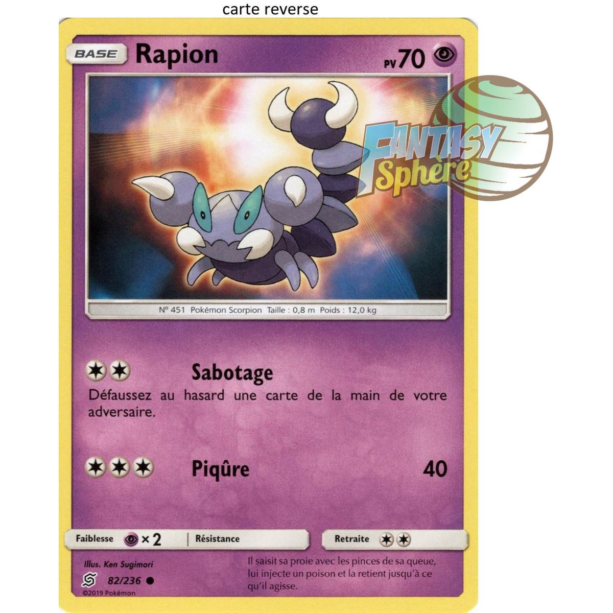 Item Rapion - Reverse 82/236 - Soleil et Lune 11 Harmonie des Esprits