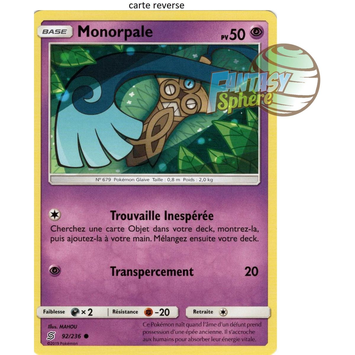 Item Monorpale - Reverse 92/236 - Soleil et Lune 11 Harmonie des Esprits