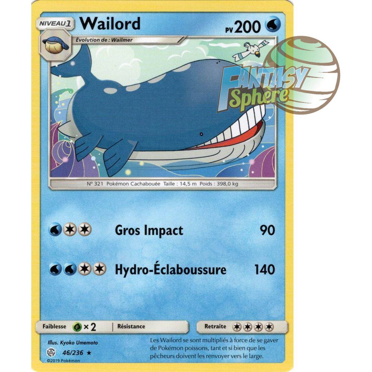 Wailord - Rare 46/236 - Soleil et Lune 12 Éclipse Cosmique