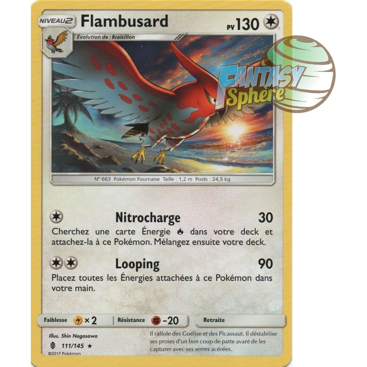 Flambusard - Rare 111/145 - Soleil et Lune 2 Gardiens Ascendants