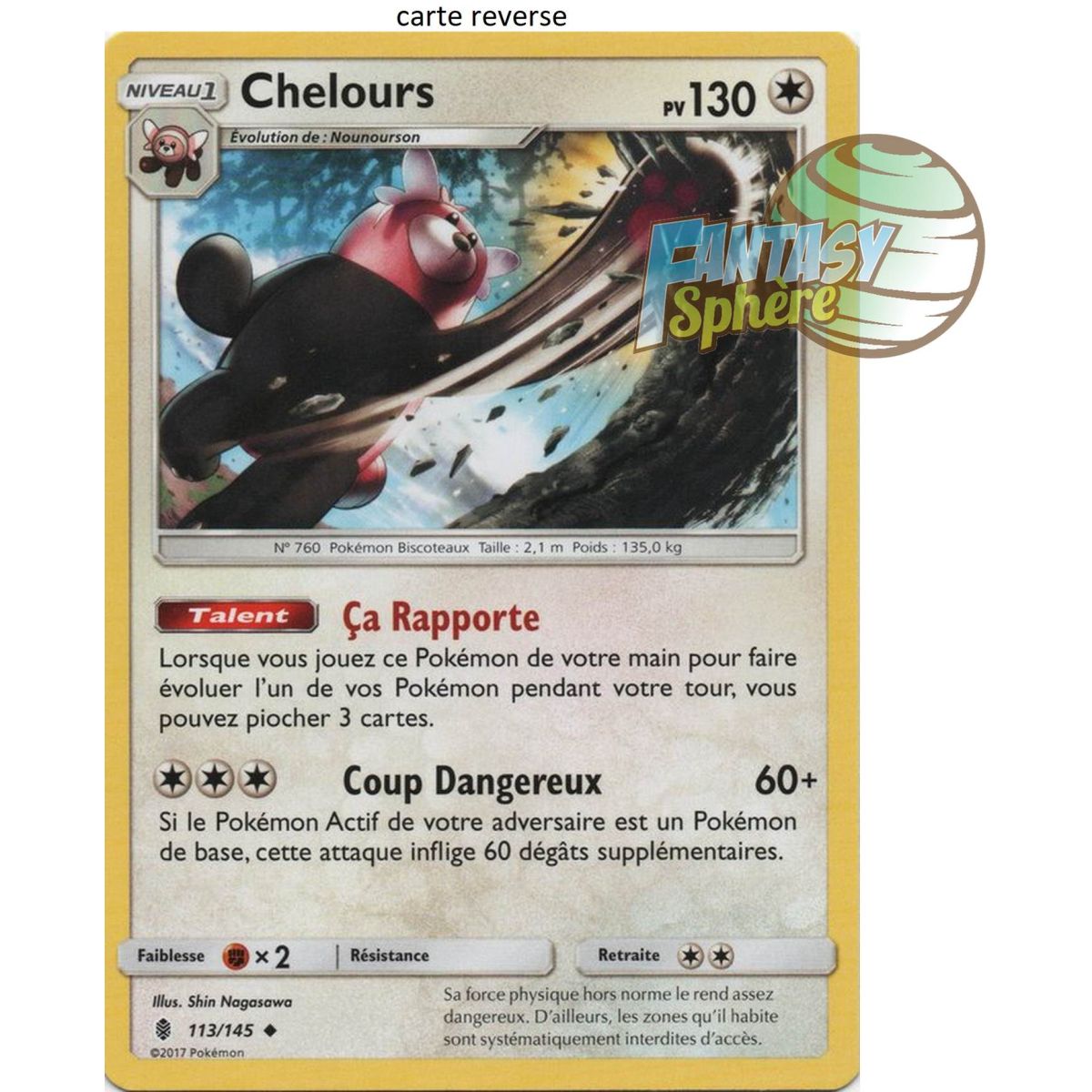 Item Chelours - Reverse 113/145 - Soleil et Lune 2 Gardiens Ascendants