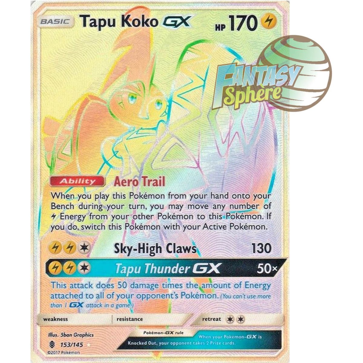 Item Tokorico GX - Secret Rare 153/145 - Soleil et Lune 2 Gardiens Ascendants