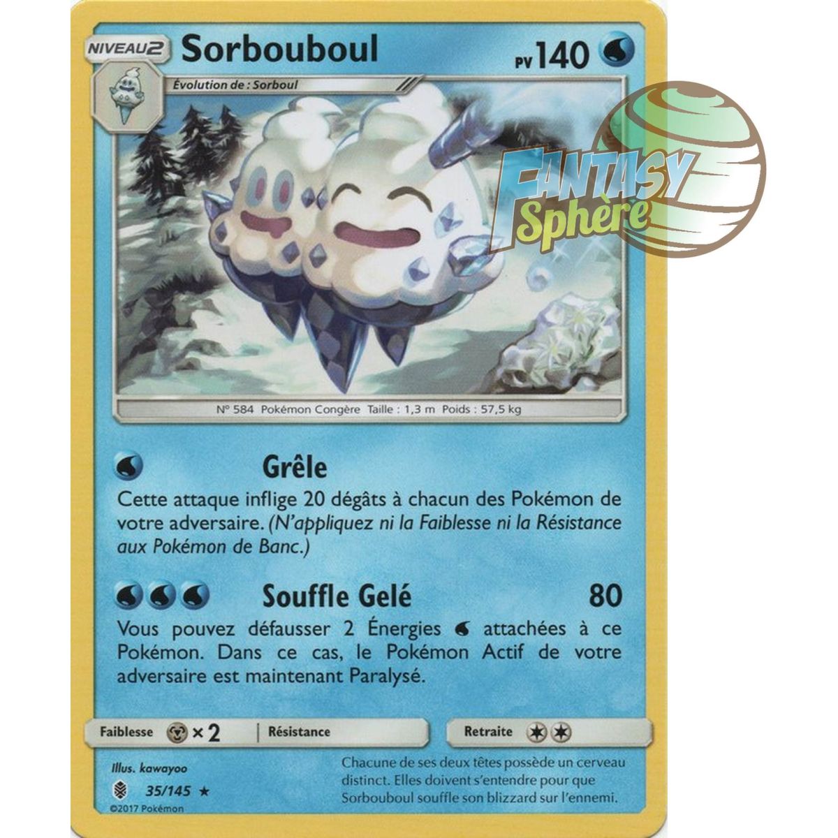 Item Sorbouboul - Rare 35/145 - Soleil et Lune 2 Gardiens Ascendants