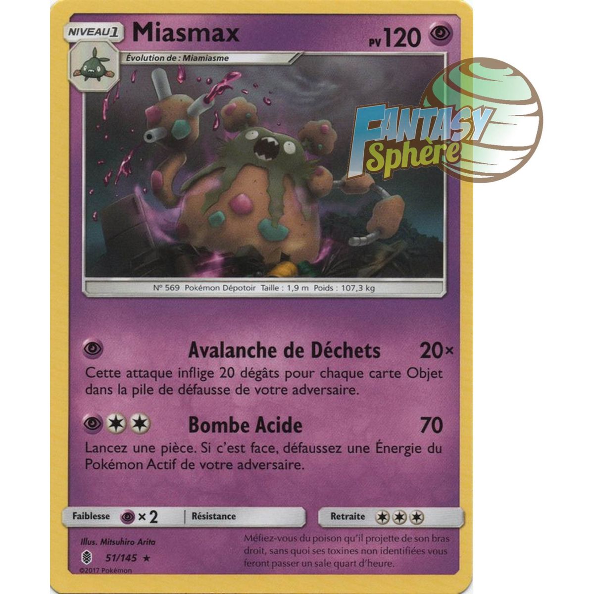 Miasmax - Rare 51/145 - Soleil et Lune 2 Gardiens Ascendants