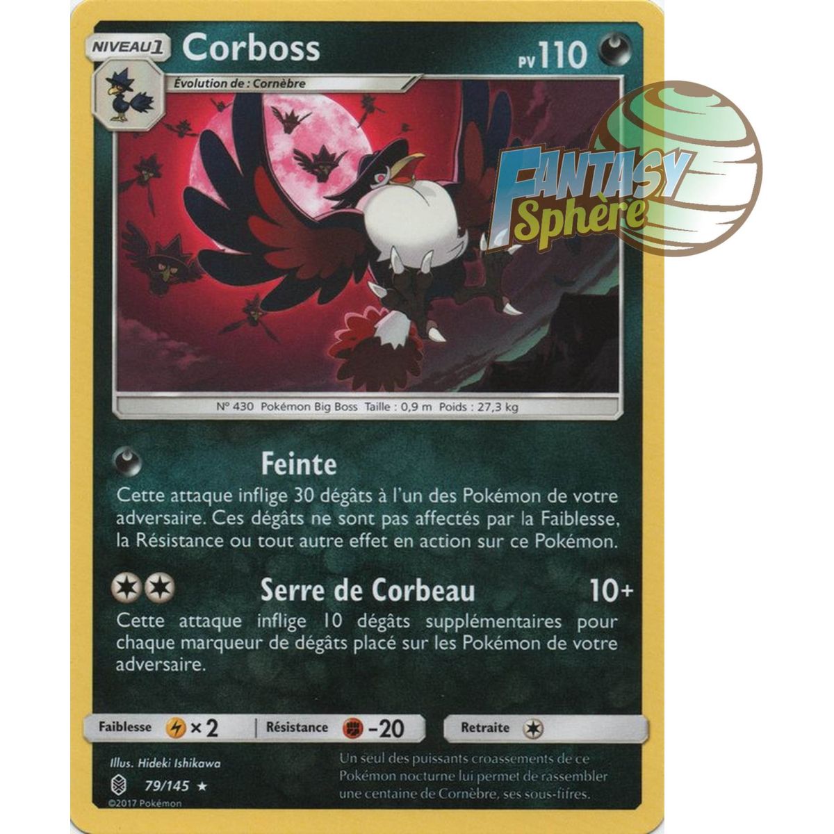 Corboss - Rare 79/145 - Soleil et Lune 2 Gardiens Ascendants