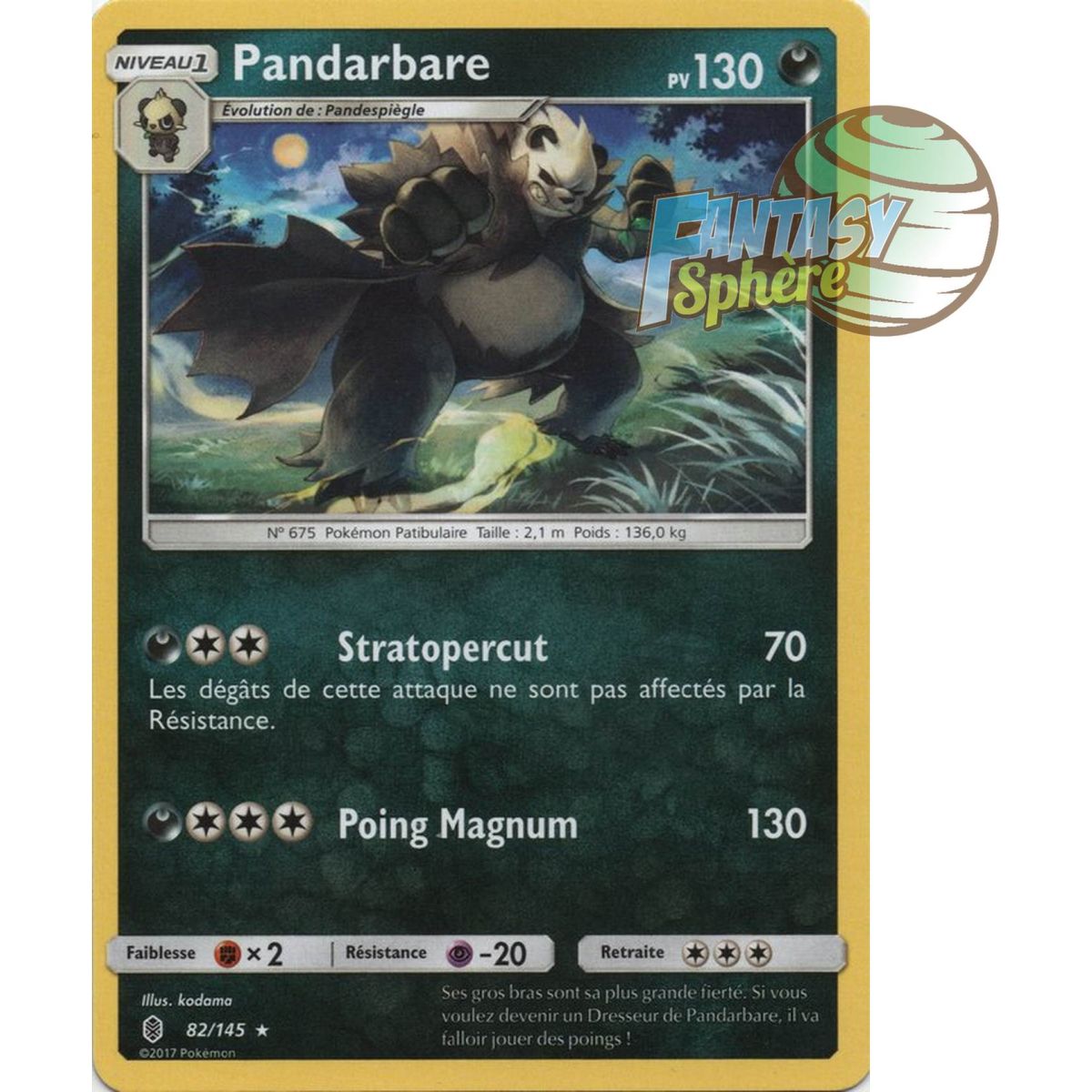 Item Pandarbare - Rare 82/145 - Soleil et Lune 2 Gardiens Ascendants