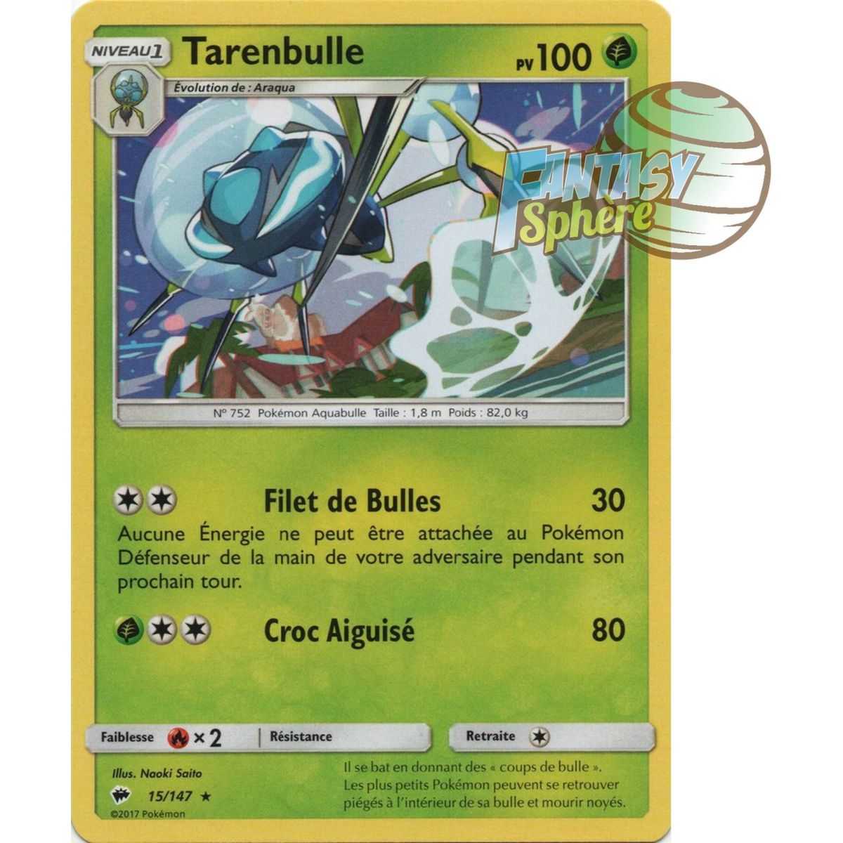 Item Tarenbulle - Rare 15/147 - Soleil et Lune 3 Ombres Ardentes