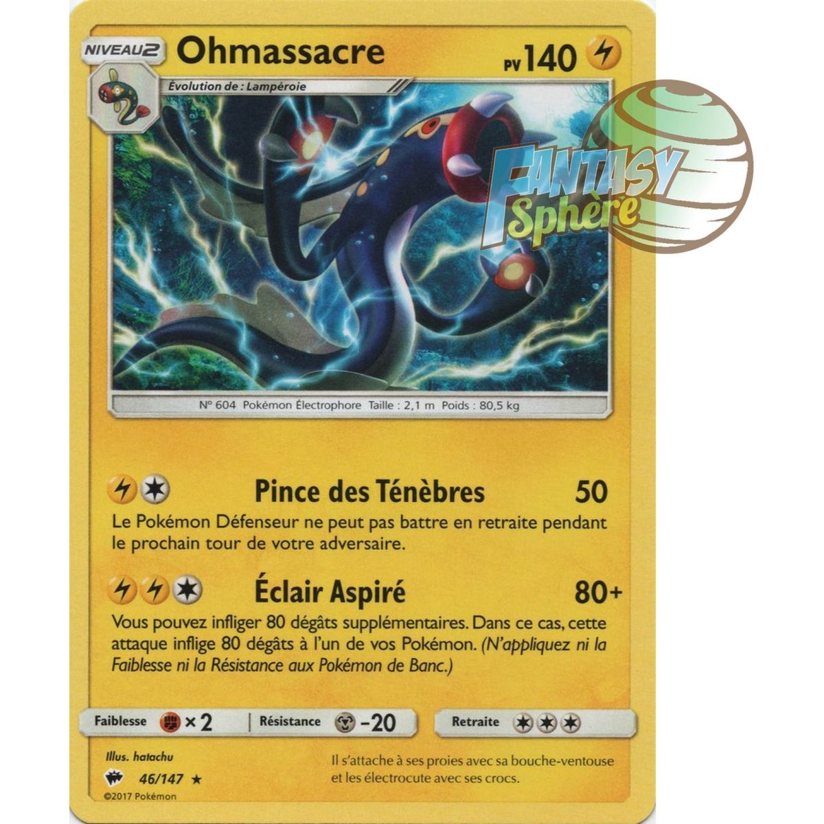 Ohmassacre - Rare 46/147 - Soleil et Lune 3 Ombres Ardentes