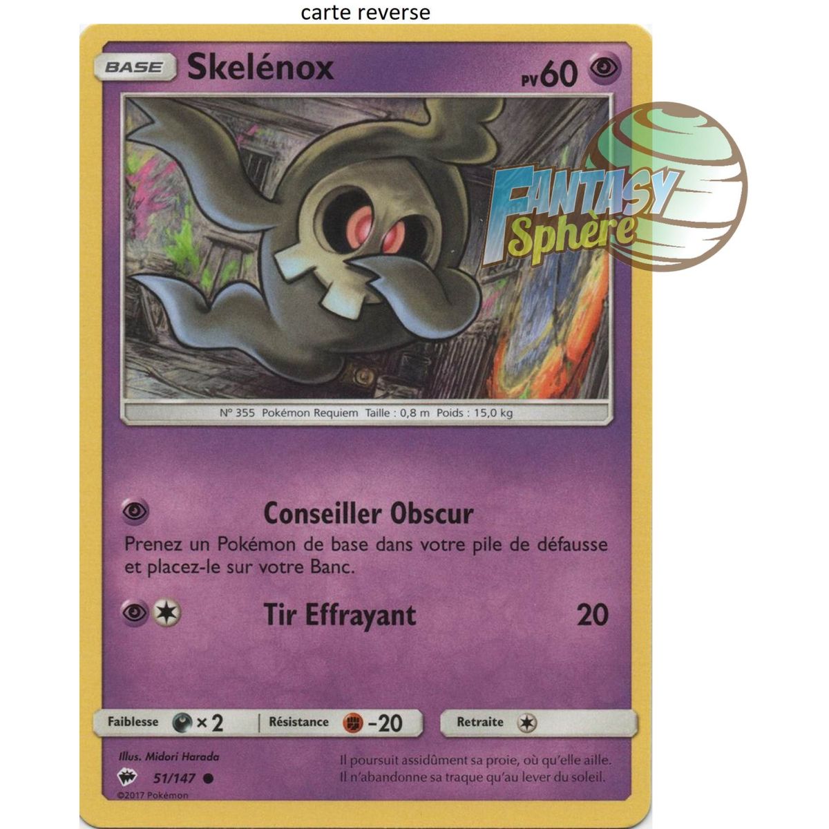 Item Skelénox - Reverse 51/147 - Soleil et Lune 3 Ombres Ardentes