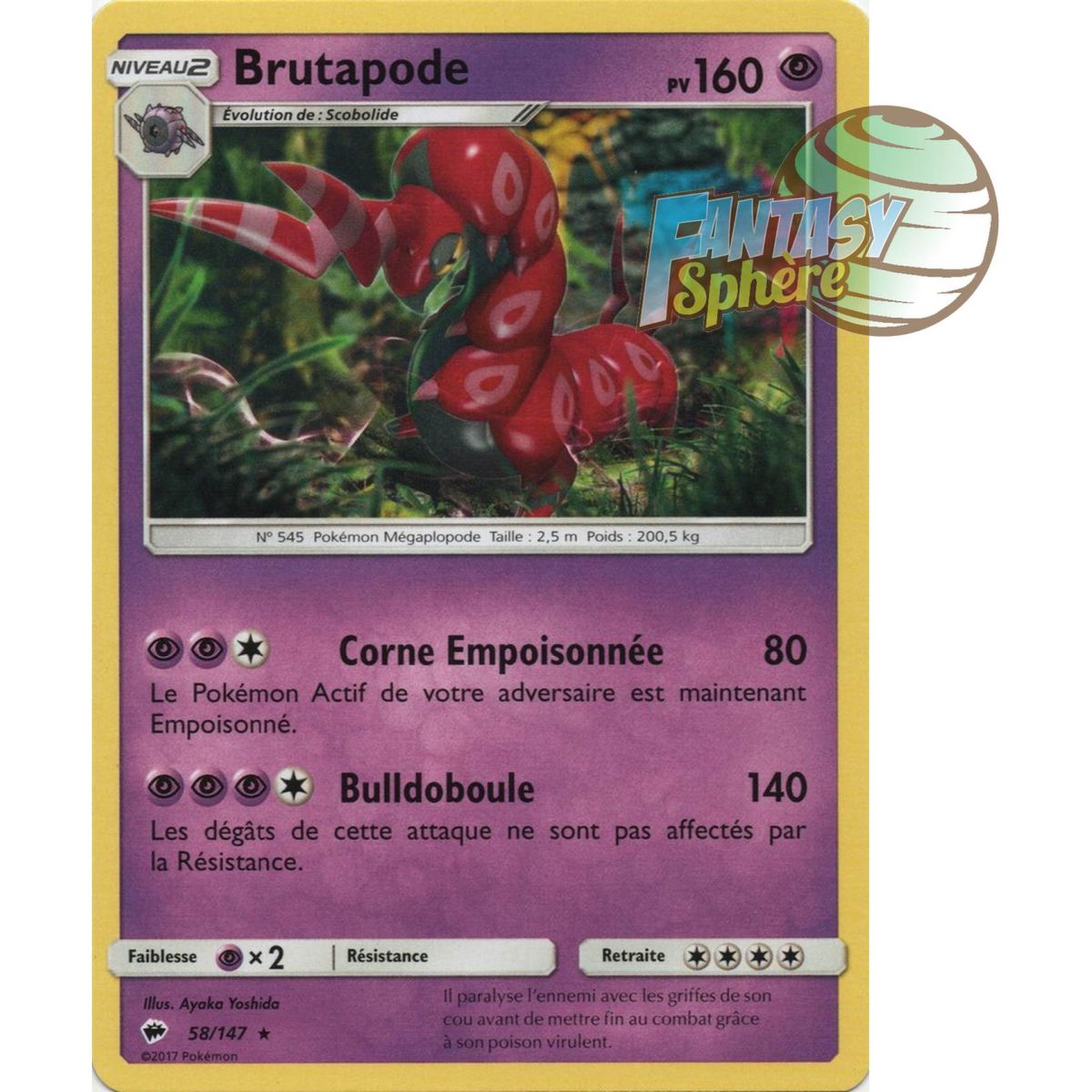 Item Brutapode - Rare 58/147 - Soleil et Lune 3 Ombres Ardentes