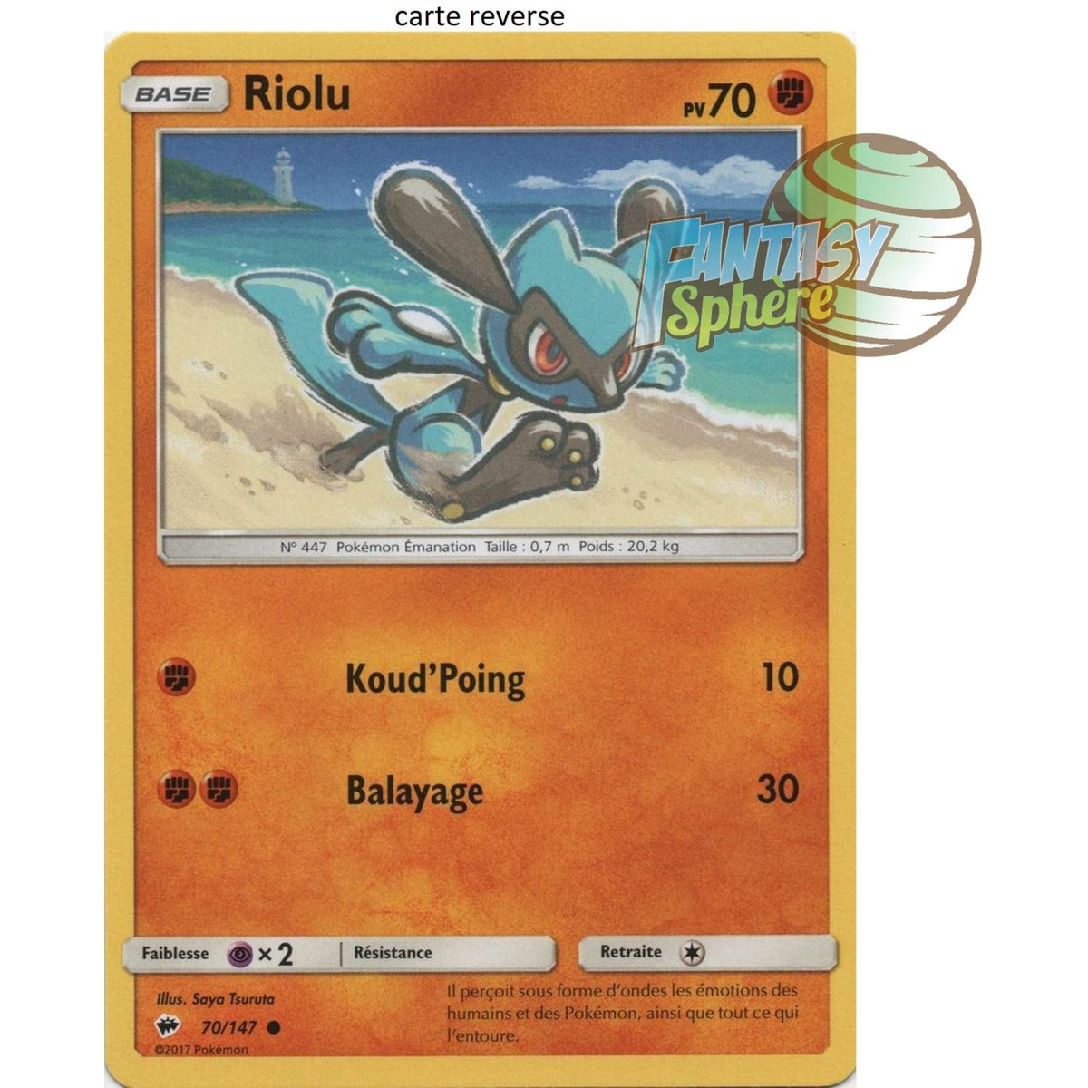 Riolu - Reverse 70/147 - Soleil et Lune 3 Ombres Ardentes