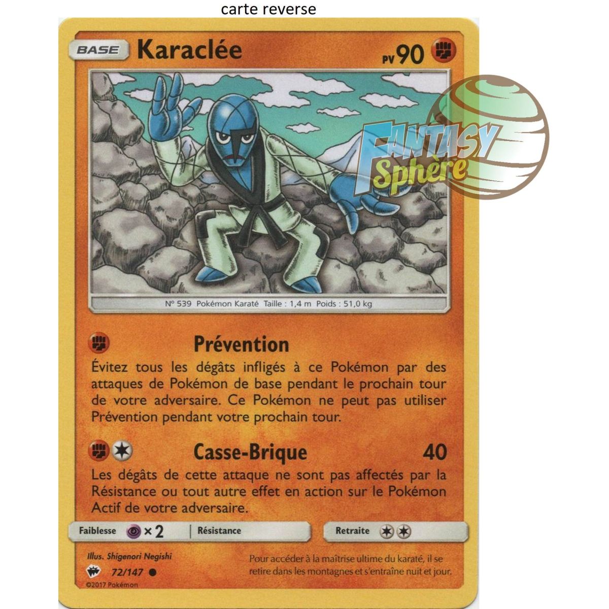 Item Karaclée - Reverse 72/147 - Soleil et Lune 3 Ombres Ardentes