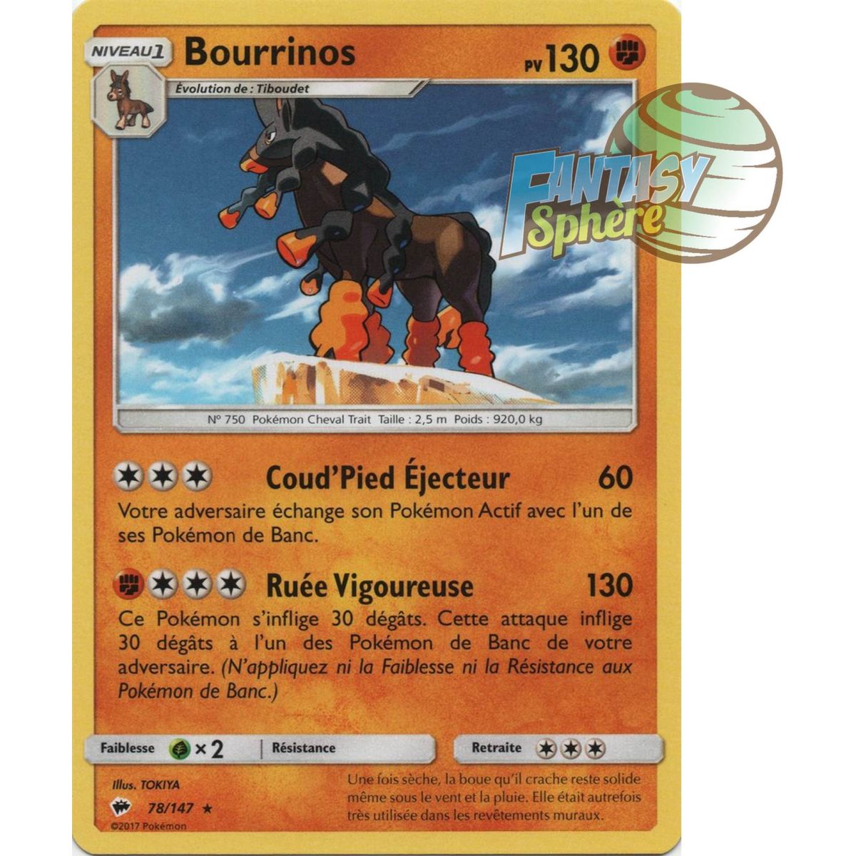 Item Bourrinos - Rare 78/147 - Soleil et Lune 3 Ombres Ardentes