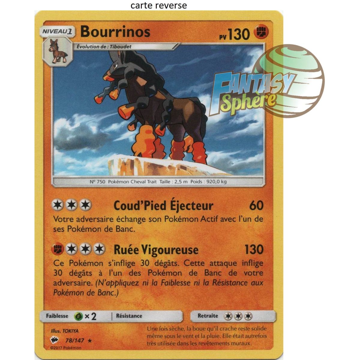 Item Bourrinos - Reverse 78/147 - Soleil et Lune 3 Ombres Ardentes