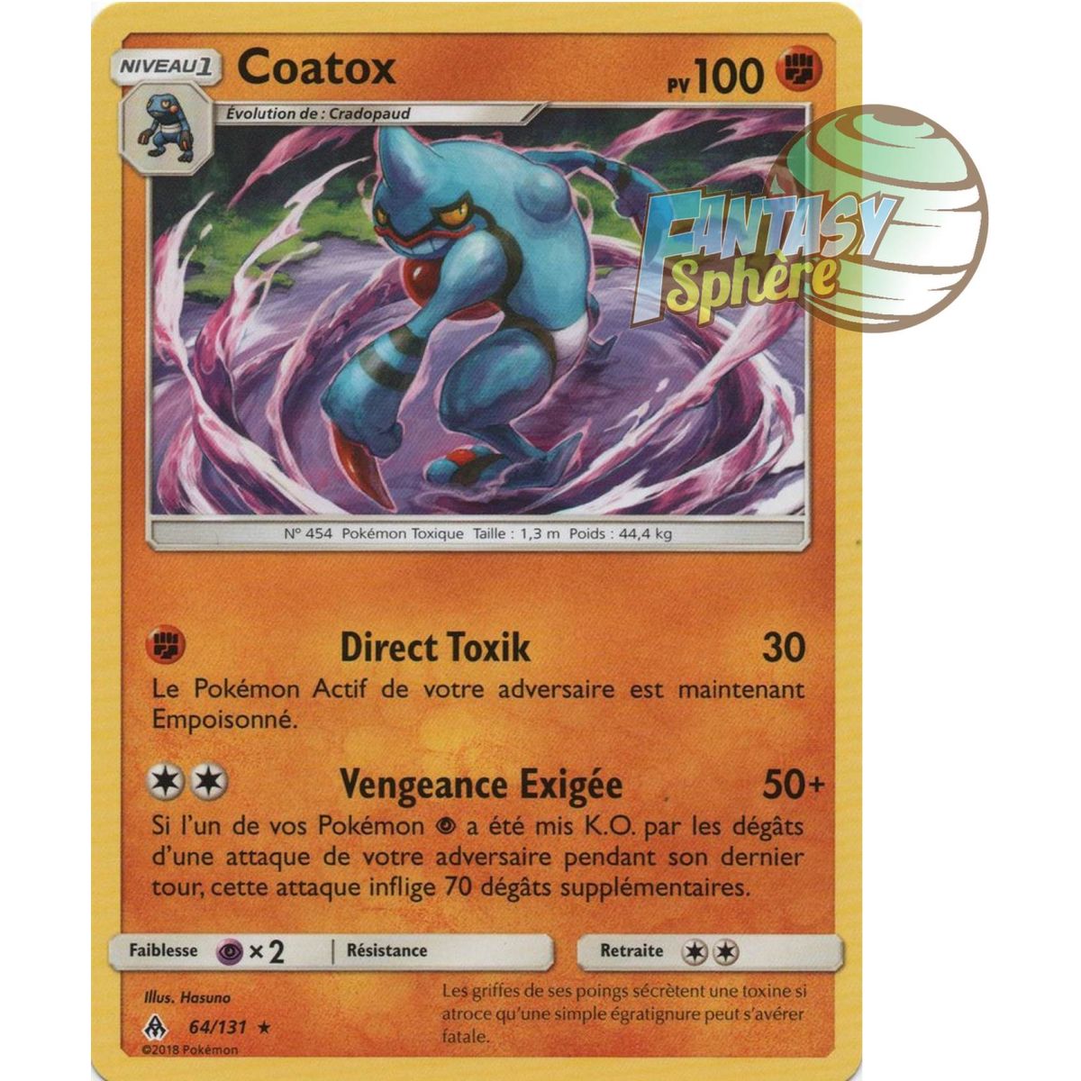 Item Coatox - Rare 64/131 - Soleil et Lune 6 Lumière Interdite