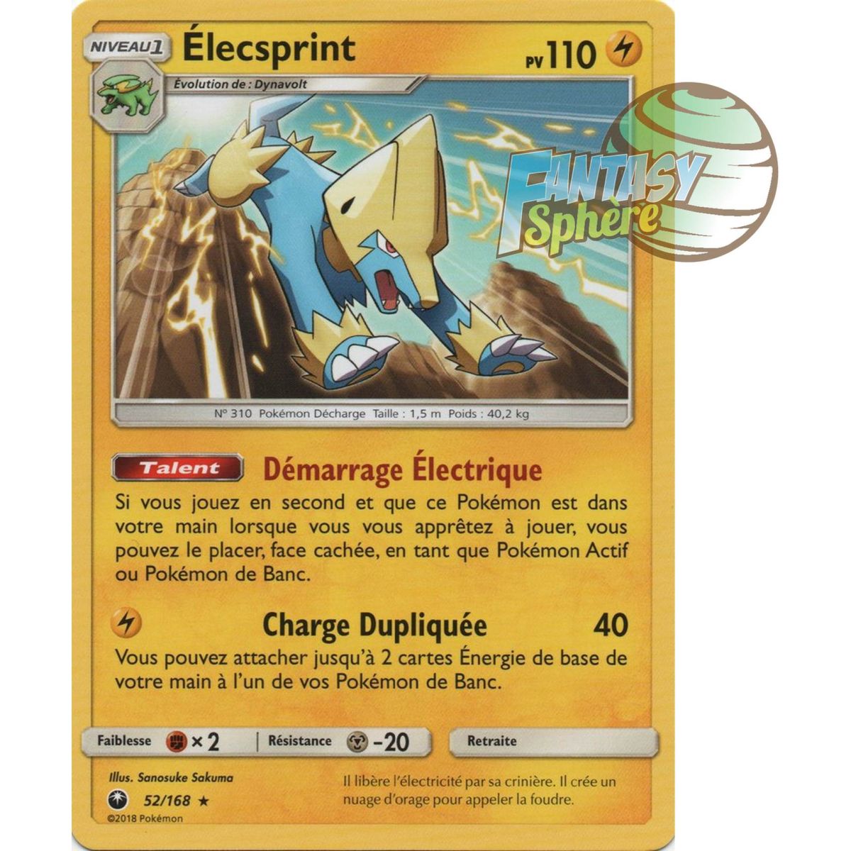 Élecsprint - Rare 52/168 - Soleil et Lune 7 Tempête Céleste