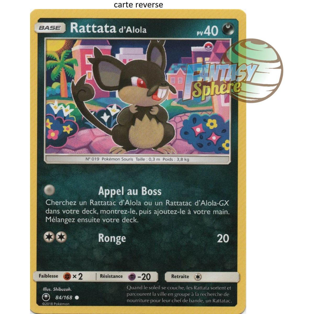 Rattata d'Alola - Reverse 84/168 - Soleil et Lune 7 Tempête Céleste