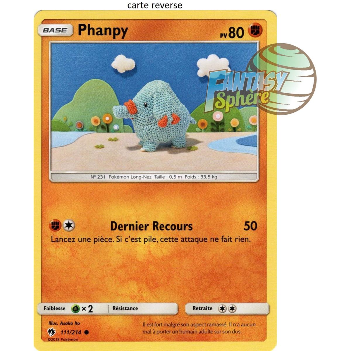 Item Phanpy - Reverse 111/214 - Soleil et Lune 8 Tonnerre Perdu