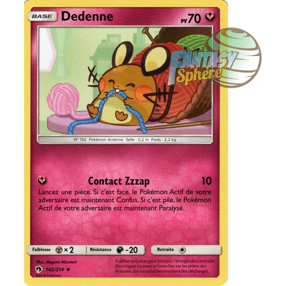 Item Dedenne - Peu commune 142/214 - Soleil et Lune 8 Tonnerre Perdu