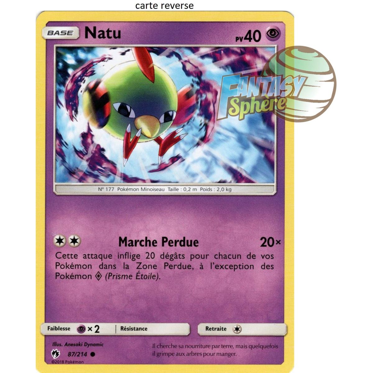 Item Natu - Reverse 87/214 - Soleil et Lune 8 Tonnerre Perdu