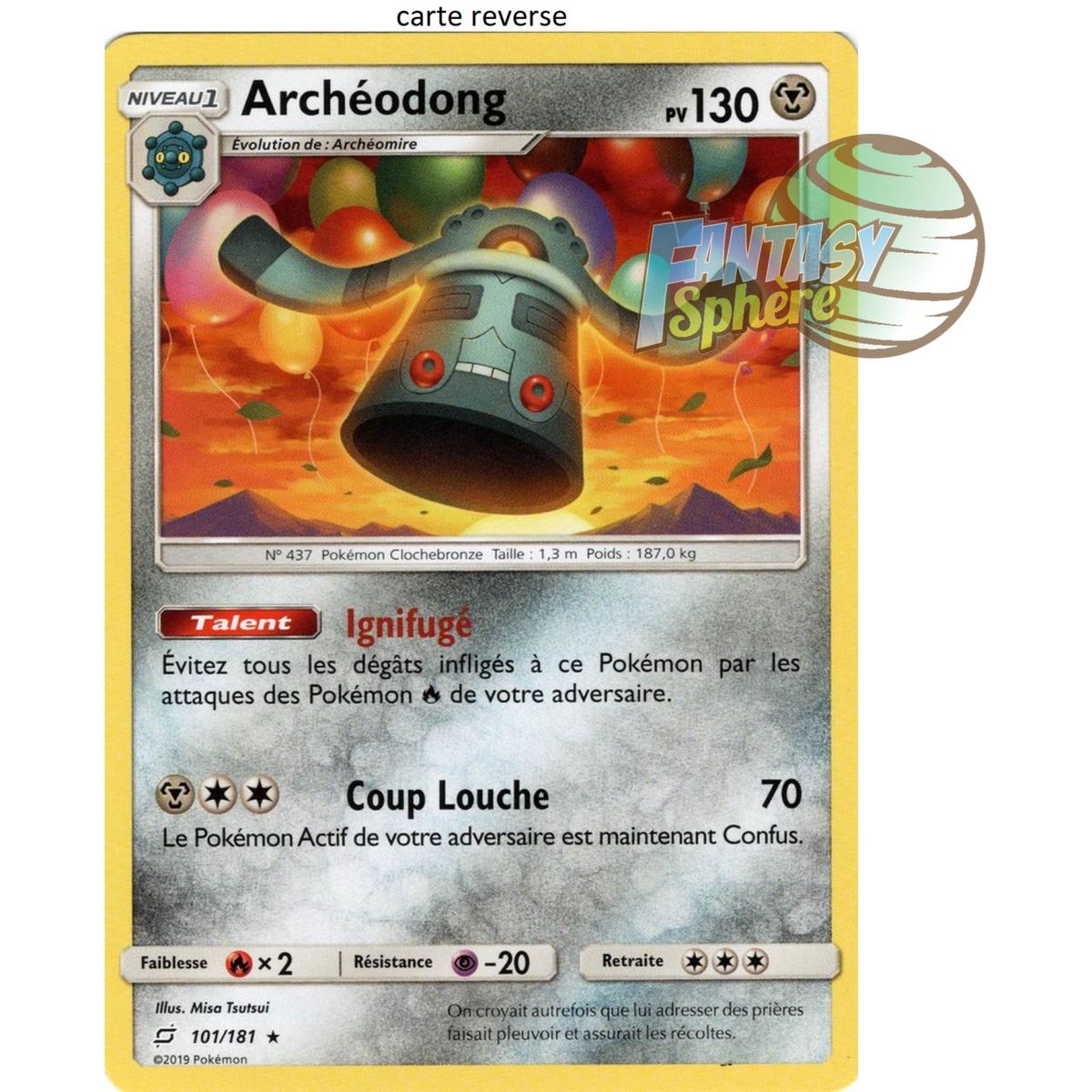 Item Archéodong - Reverse 101/181 - Soleil et Lune 9 Duo de Choc