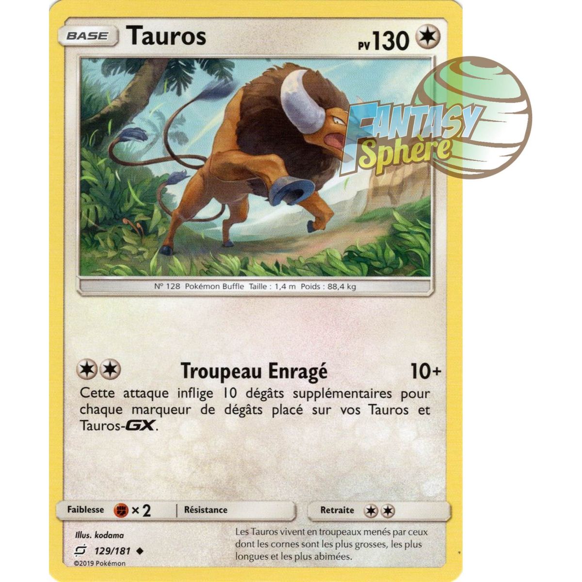 Item Tauros - Peu commune 129/181 - Soleil et Lune 9 Duo de Choc