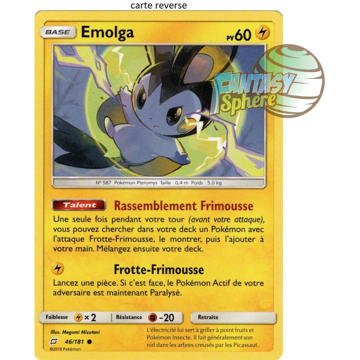 Emolga - Reverse 46/181 - Soleil et Lune 9 Duo de Choc