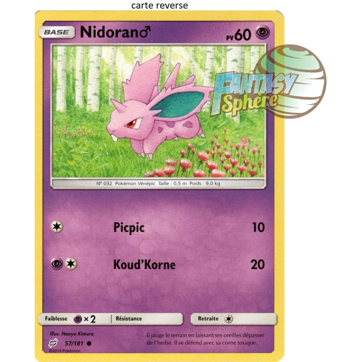 Item Nidoran M - Reverse 57/181 - Soleil et Lune 9 Duo de Choc