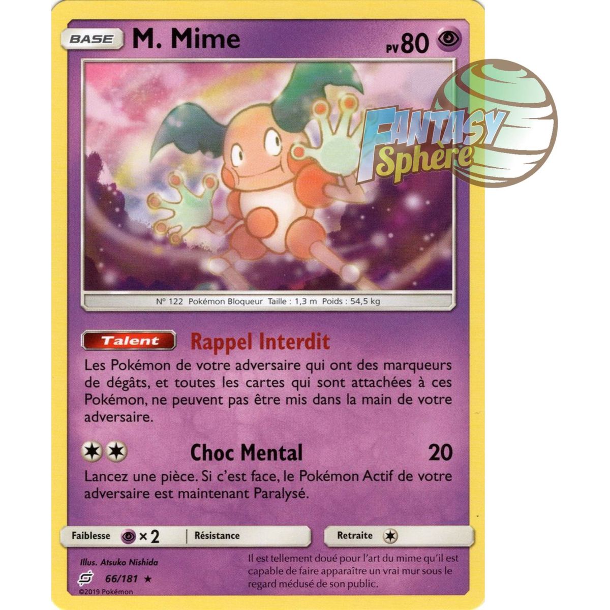 Item M. Mime - Rare 66/181 - Soleil et Lune 9 Duo de Choc