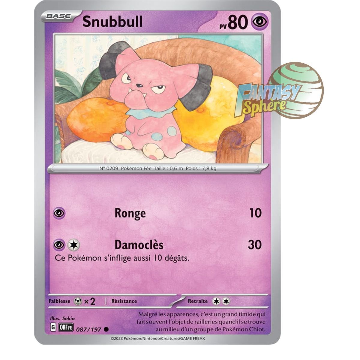 Snubbull - Reverse 87/197 - Ecarlate et Violet Flammes Obsidiennes