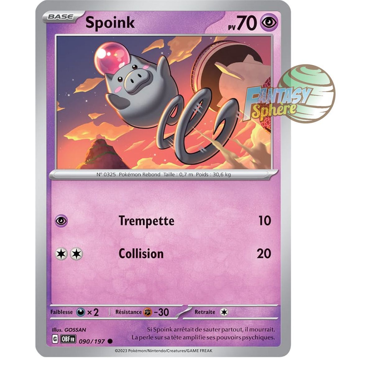 Item Spoink - Commune 90/197 - Ecarlate et Violet Flammes Obsidiennes