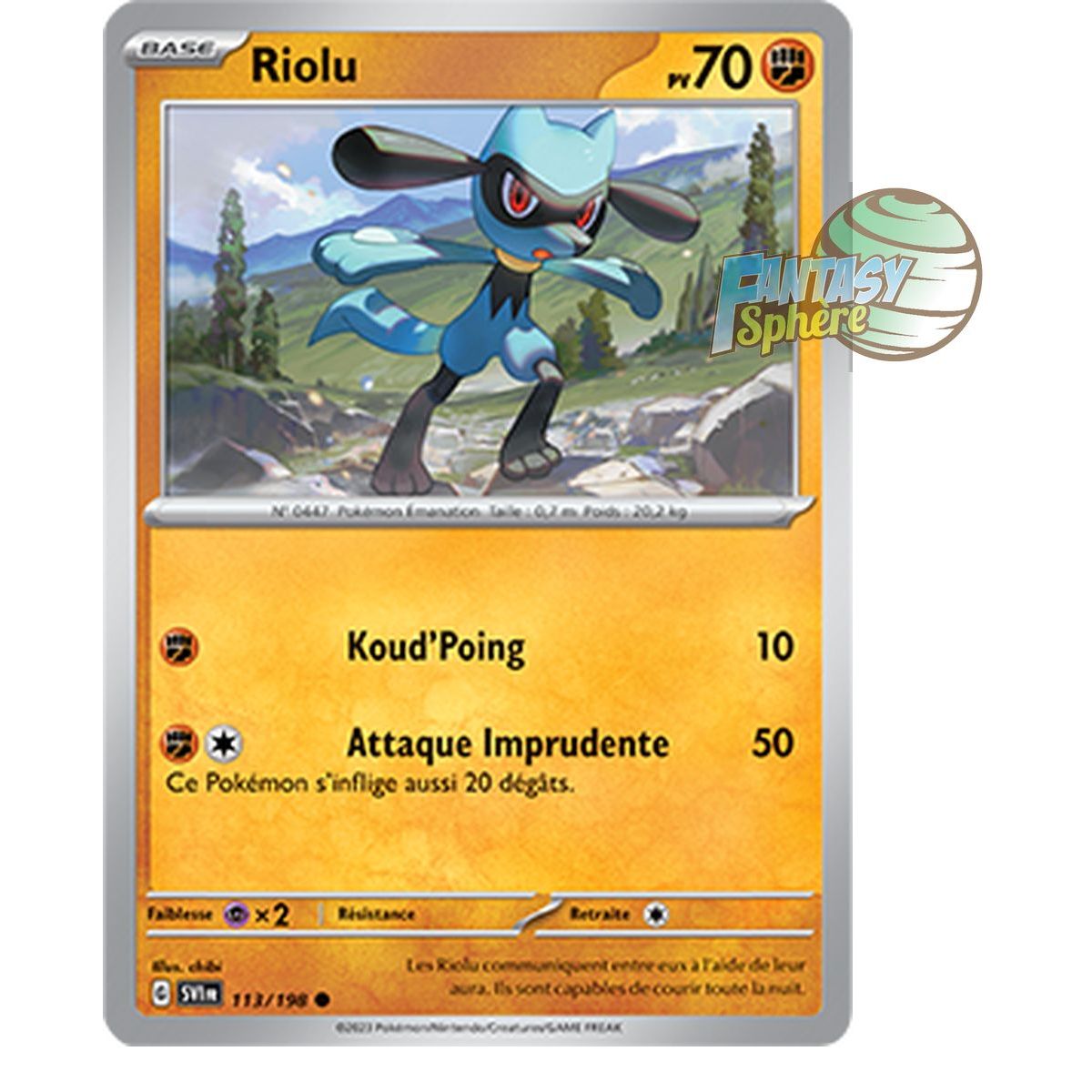 Item Riolu - Commune 113/198 - Ecarlate et Violet