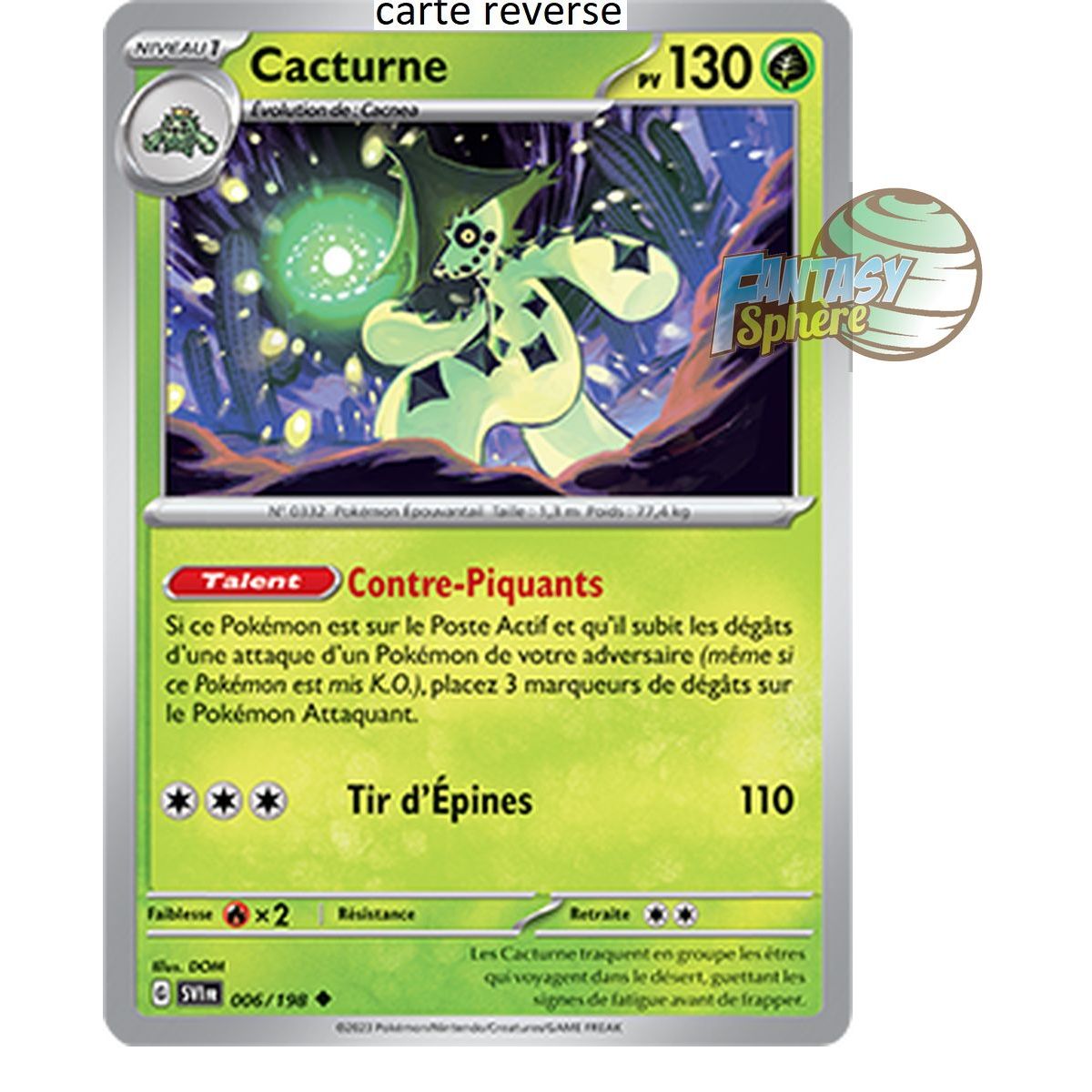 Item Cacturne - Reverse 6/198 - Ecarlate et Violet