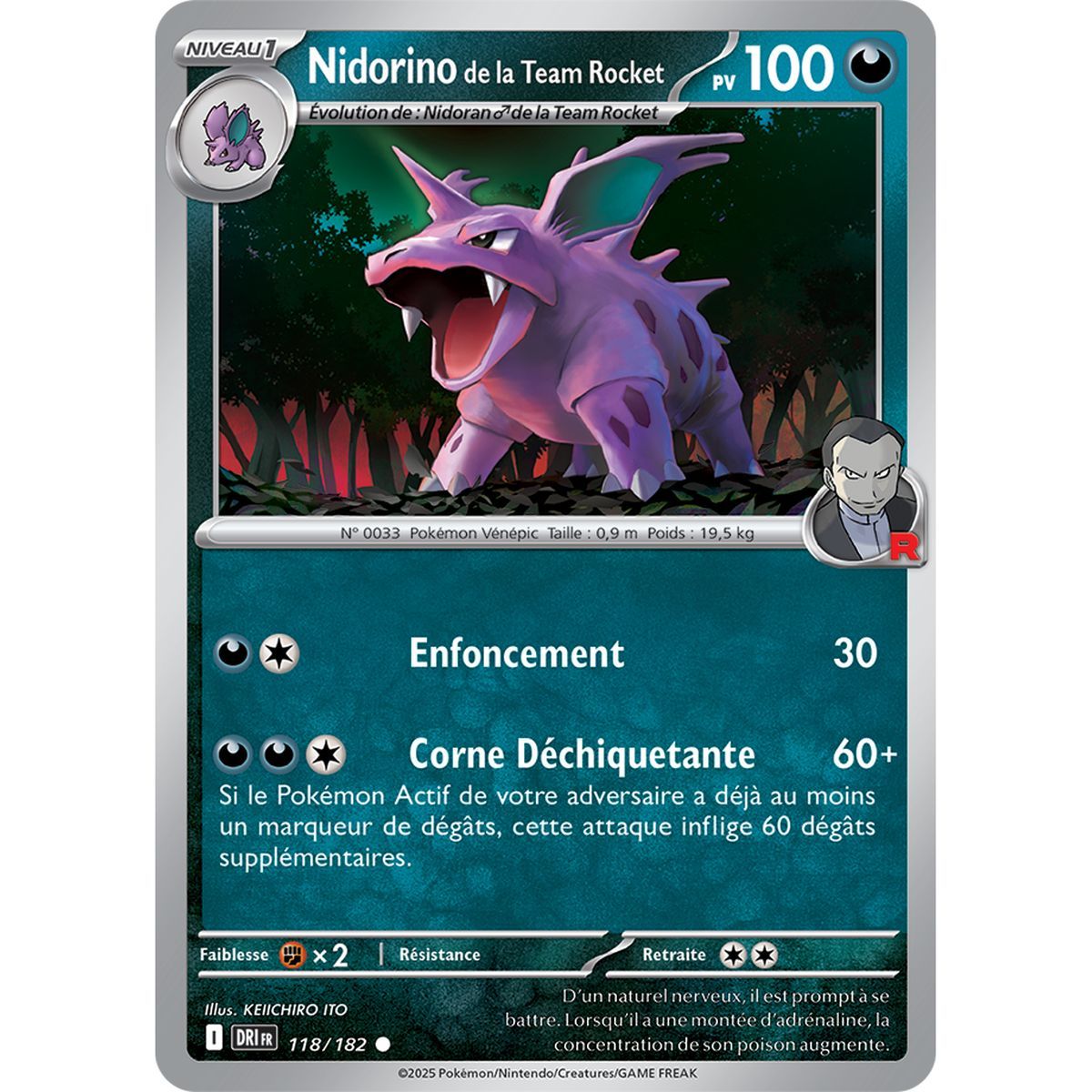 Item Nidorino de la Team Rocket - Commune 118/182 - Ecarlate et Violet 10 Rivalités Destinées