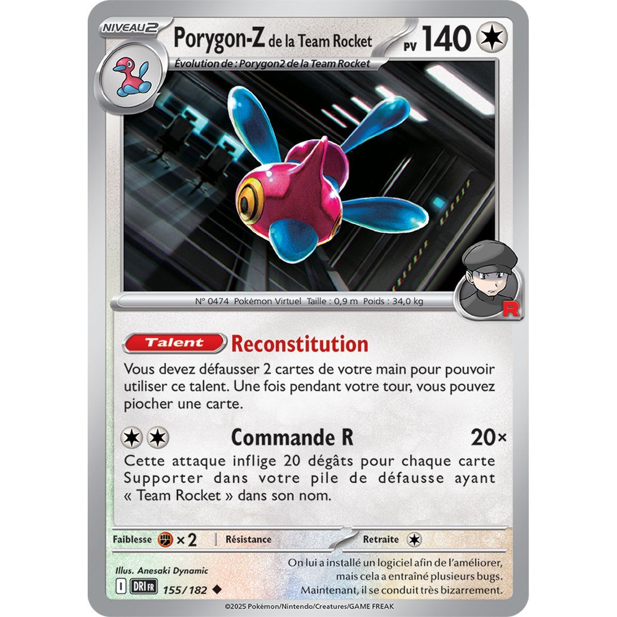 Porygon-Z de la Team Rocket - Reverse 155/182 - Ecarlate et Violet 10 Rivalités Destinées
