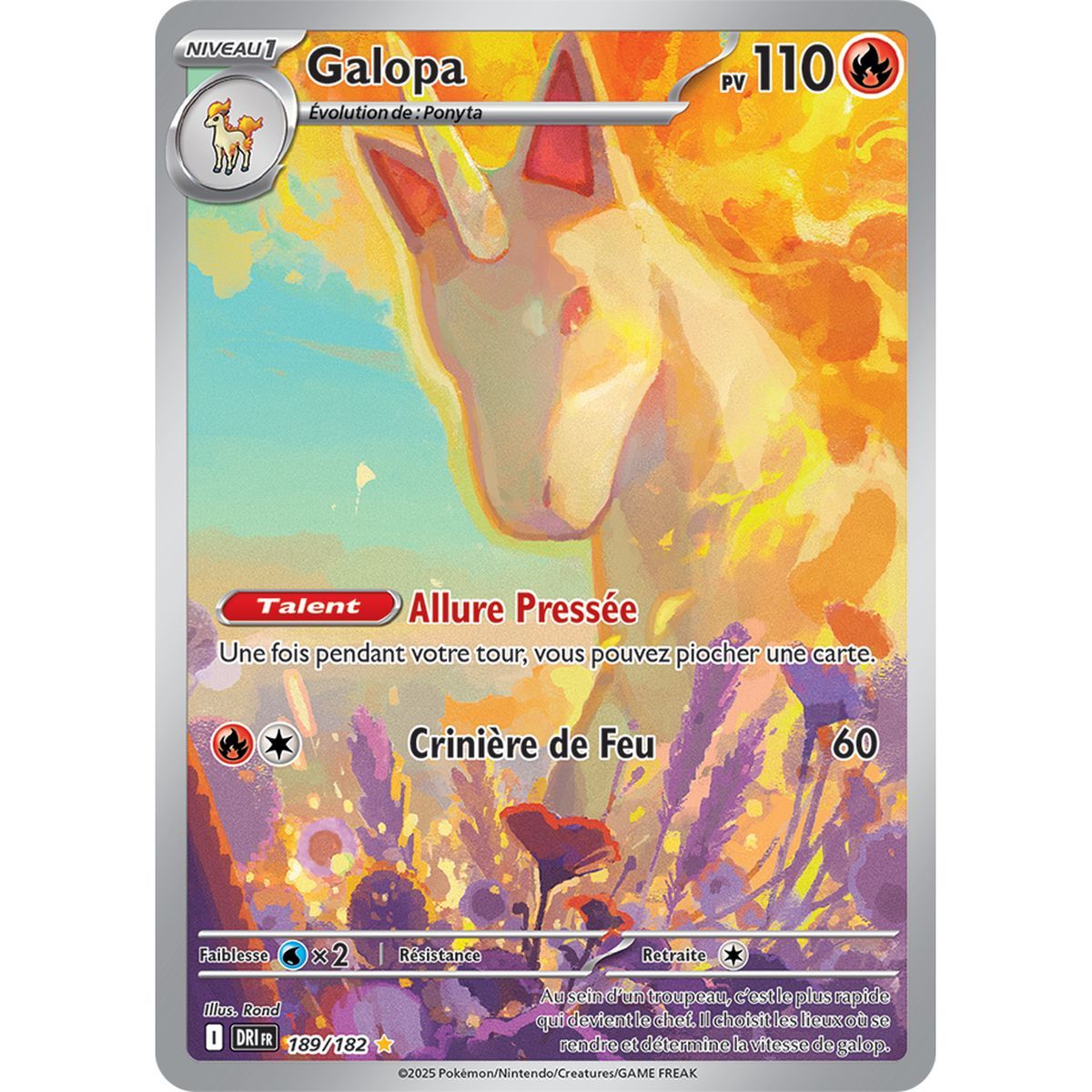 Item Galopa - Illustration Rare 189/182 - Ecarlate et Violet 10 Rivalités Destinées