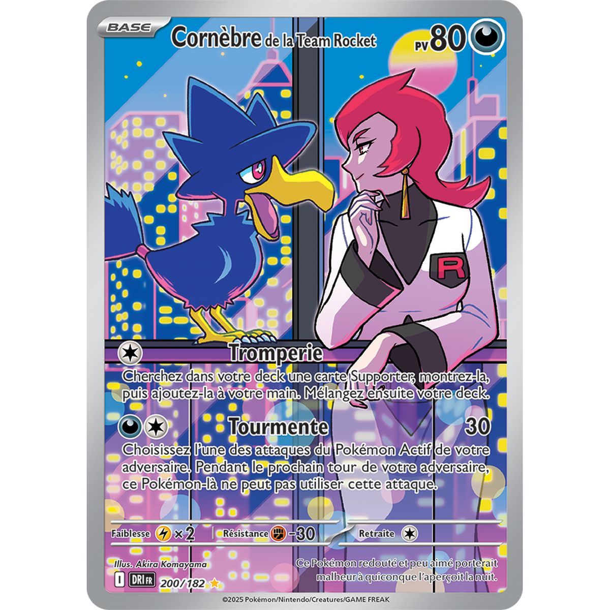 Cornèbre de la Team Rocket - Illustration Rare 200/182 - Ecarlate et Violet 10 Rivalités Destinées