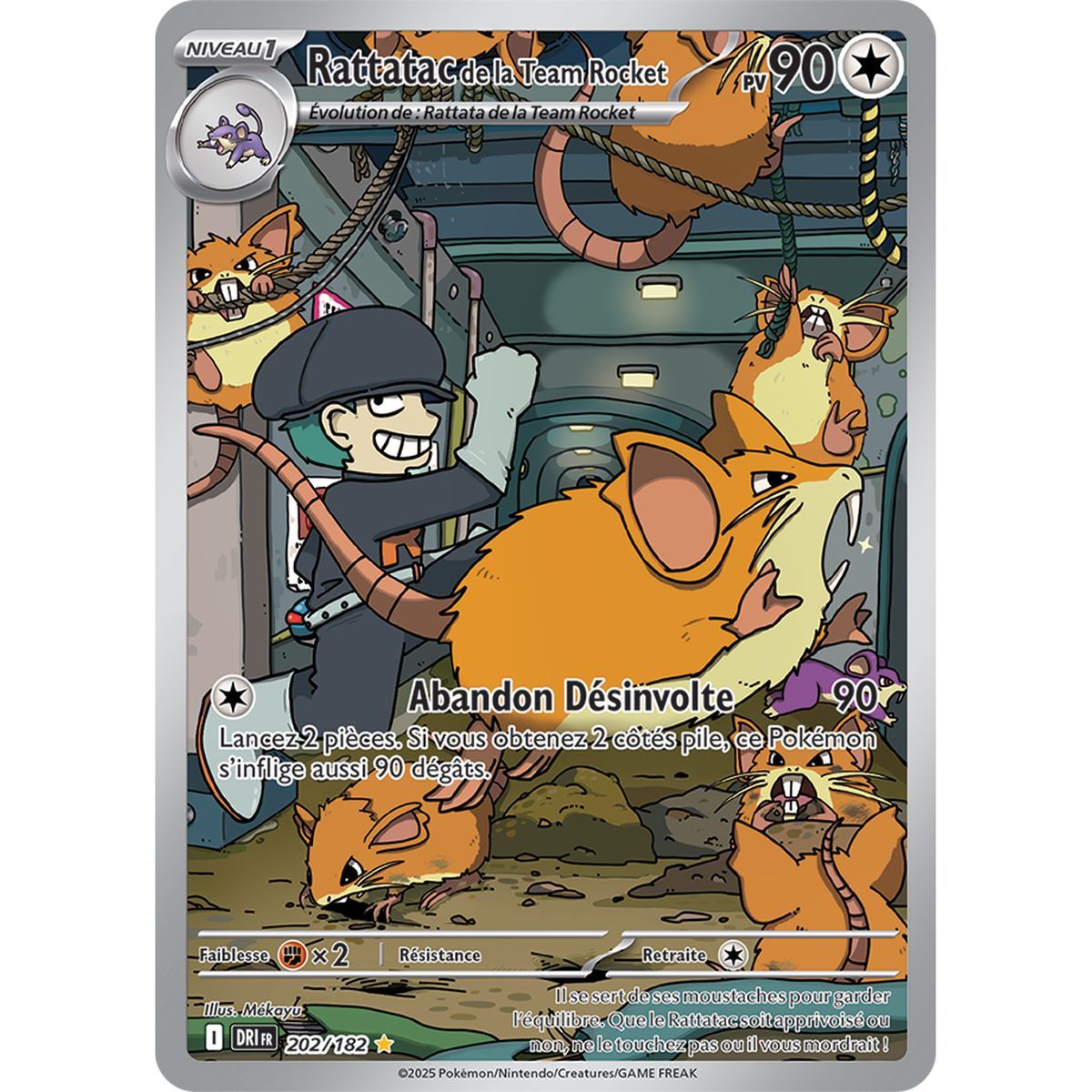 Item Rattatac de la Team Rocket - Illustration Rare 202/182 - Ecarlate et Violet 10 Rivalités Destinées