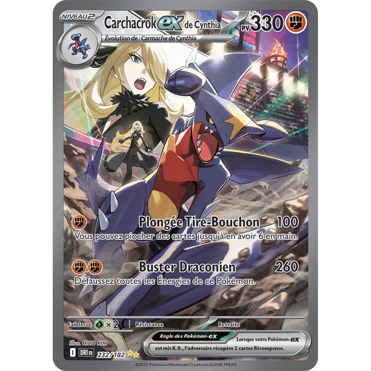 Carchacrok-exde Cynthia - Special Illustration Rare 232/182 - Ecarlate et Violet 10 Rivalités Destinées
