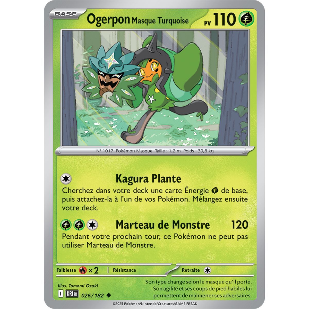 Item Ogerpon Masque Turquoise - Peu Commune 26/182 - Ecarlate et Violet 10 Rivalités Destinées