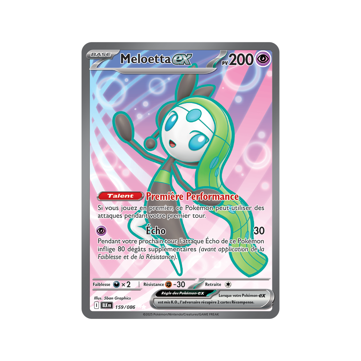 Item Meloetta-ex - Ultra Rare 159/86 - Ecarlate et Violet 10.5 Foudre Noire