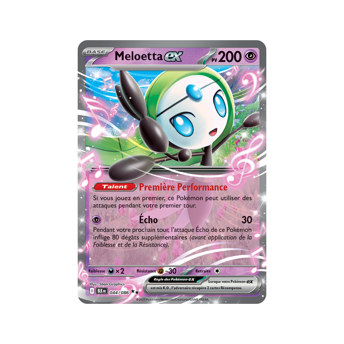 Item Meloetta-ex - Double Rare 44/86 - Ecarlate et Violet 10.5 Foudre Noire