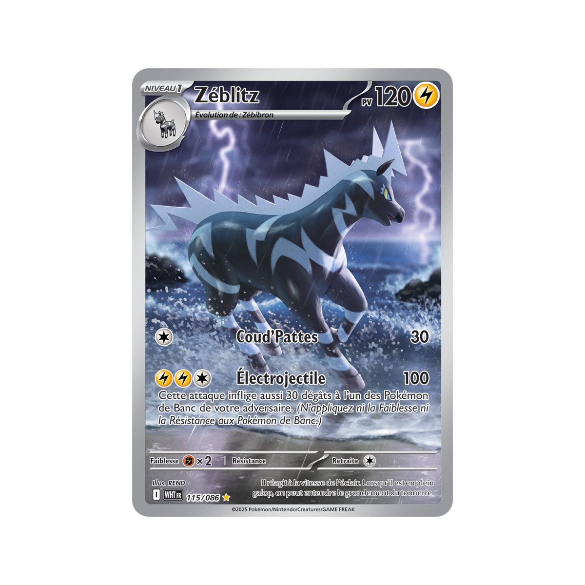 Item Zéblitz - Illustration Rare 115/86 - Ecarlate et Violet 10.5 Flamme Blanche