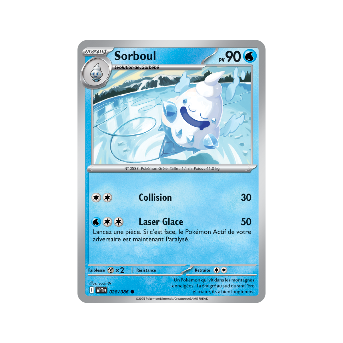 Item Sorboul - Reverse Pokéball 28/86 - Ecarlate et Violet 10.5 Flamme Blanche