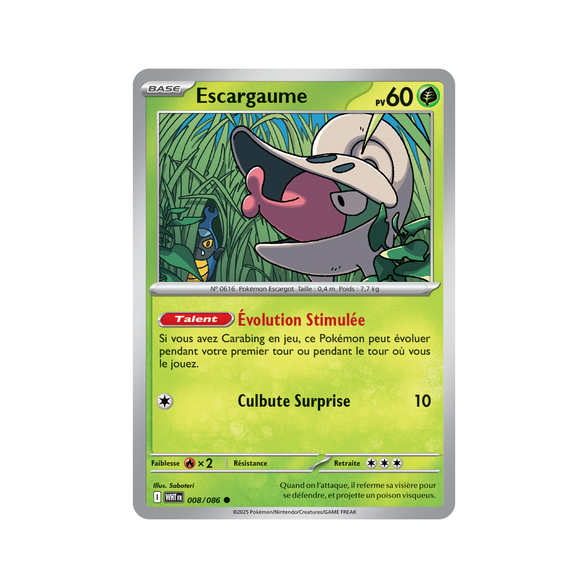 Item Escargaume - Reverse 8/86 - Ecarlate et Violet 10.5 Flamme Blanche