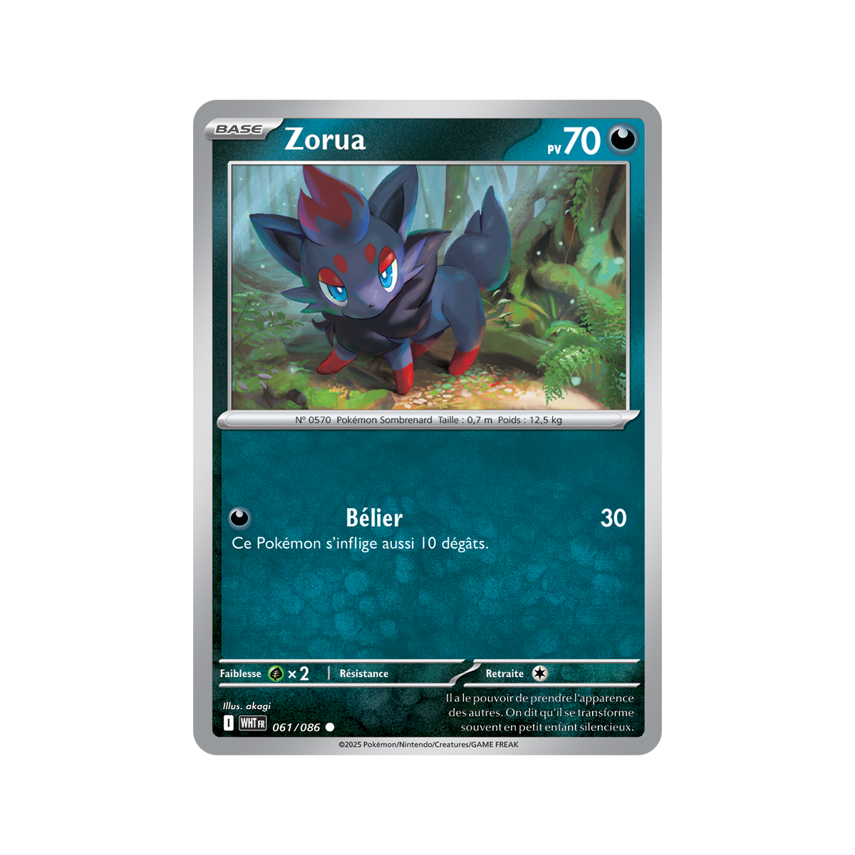 Item Zorua - Reverse 61/86 - Ecarlate et Violet 10.5 Flamme Blanche
