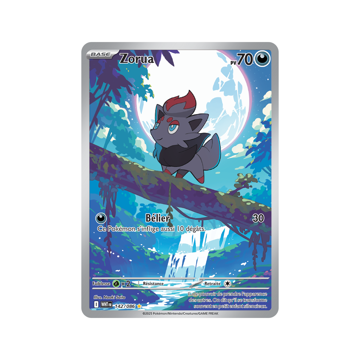 Item Zorua - Illustration Rare 142/86 - Ecarlate et Violet 10.5 Flamme Blanche