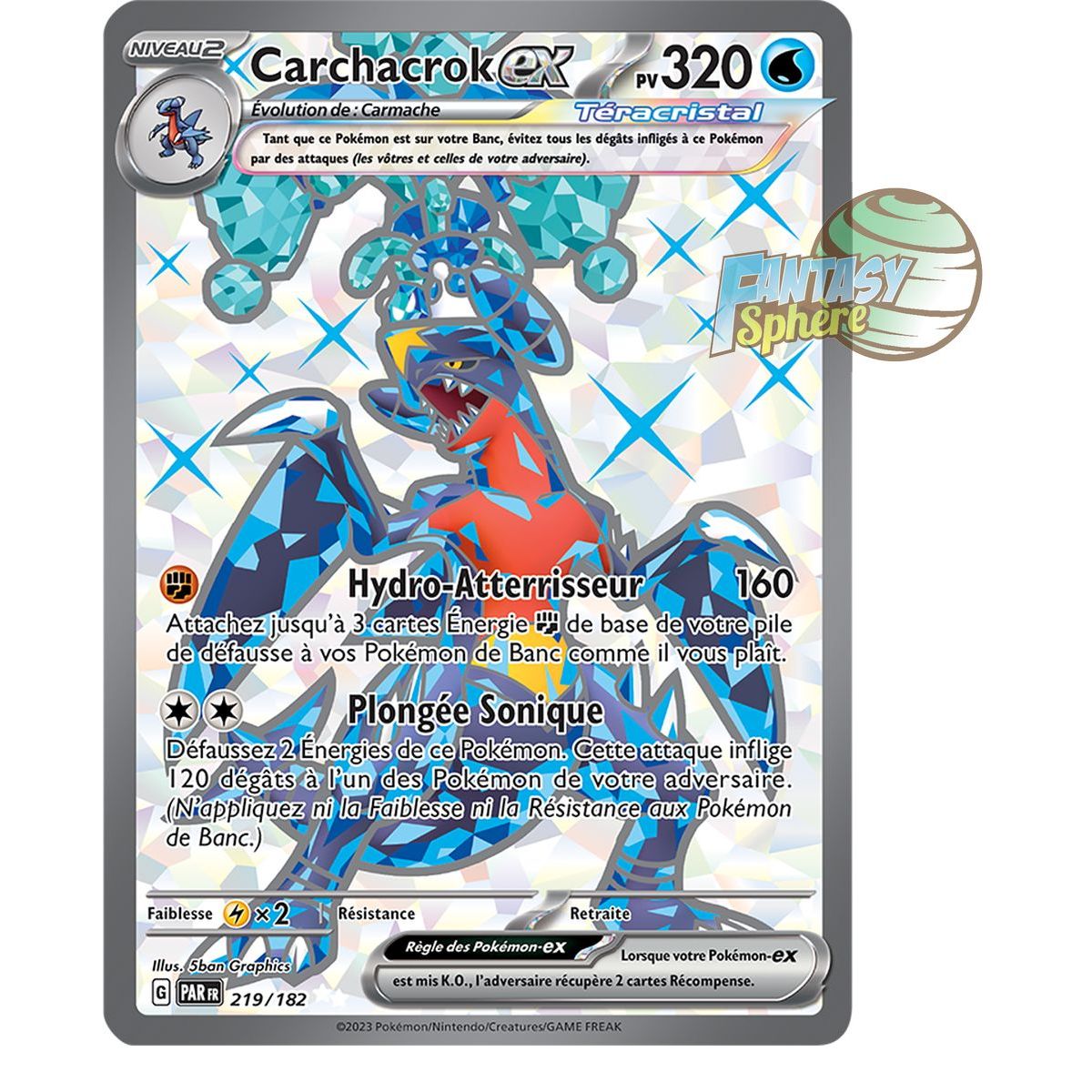 Item Carchacrok EX - Ultra Rare 219/182 - Ecarlate et Violet Faille Paradoxe